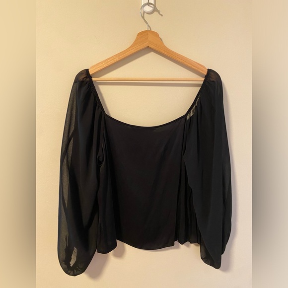 Zara Black Sweetheart Neckline Crop Top - Picture 4 of 5